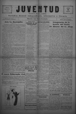 'Juventud semanario independiente, informativo y literario' - Año II Número 21 - 1931 marzo 10