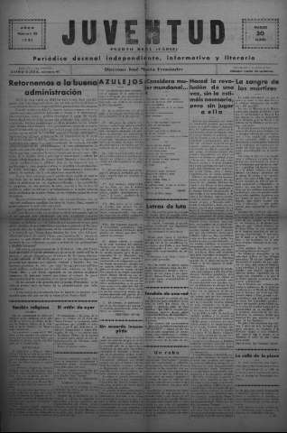 'Juventud semanario independiente, informativo y literario' - Año II Número 23 - 1931 marzo 30