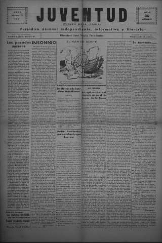 'Juventud semanario independiente, informativo y literario' - Año II Número 28 - 1931 mayo 20