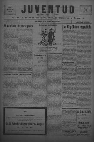 'Juventud semanario independiente, informativo y literario' - Año II Número 30 - 1931 junio 10
