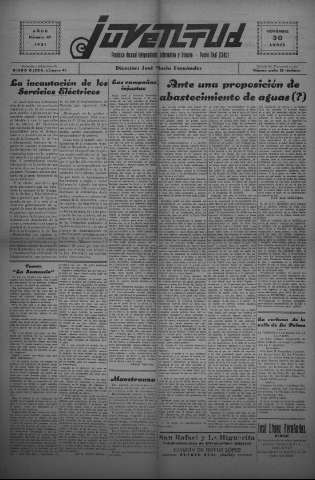 'Juventud semanario independiente, informativo y literario' - Año II Número 47 - 1931 noviembre 30