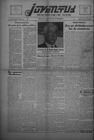 'Juventud semanario independiente, informativo y literario' - Año II Número 49 - 1931 diciembre 21