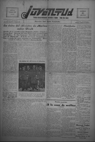 'Juventud semanario independiente, informativo y literario' - Año II Número 50 - 1931 diciembre 31
