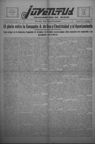 'Juventud semanario independiente, informativo y literario' - Año III Número extra - 1932 enero 25