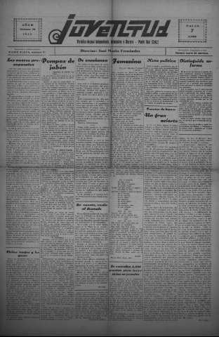 'Juventud semanario independiente, informativo y literario' - Año III Número 56 - 1932 marzo 7
