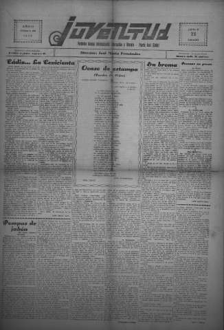 'Juventud semanario independiente, informativo y literario' - Año III Número 66 - 1932 junio 25