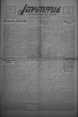 'Juventud semanario independiente, informativo y literario' - Año III Número 74 - 1932 octubre 5