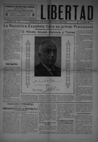 'Libertad periódico republicano' - Año II Número 39 - 1931 diciembre 11