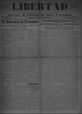 'Libertad periódico republicano' - Año III Número 63 - 1932 junio 6