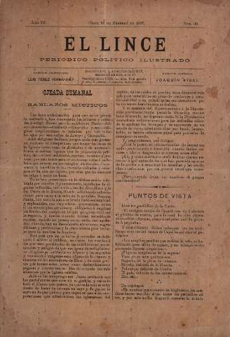 'El Lince : periódico político ilustrado' - Año IV Número 93 - 1897 febrero 18