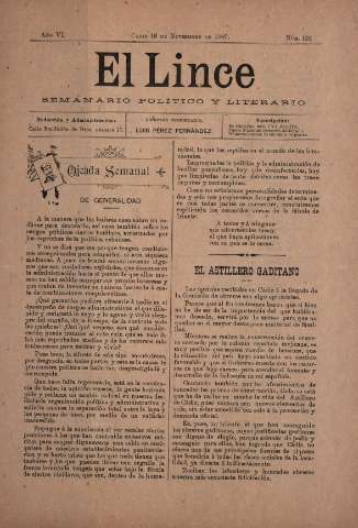 'El Lince : periódico político ilustrado' - Año IV Número 124 - 1897 noviembre 18
