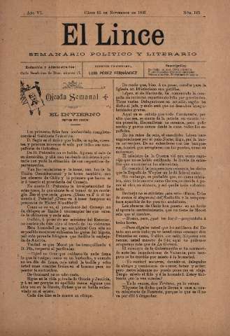 'El Lince : periódico político ilustrado' - Año IV Número 125 - 1897 noviembre 26