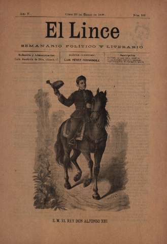 'El Lince : periódico político ilustrado' - Año V Número 131 - 1898 enero 24
