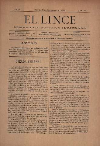 'El Lince : periódico político ilustrado' - Año VI Número 183 - 1899 septiembre 30