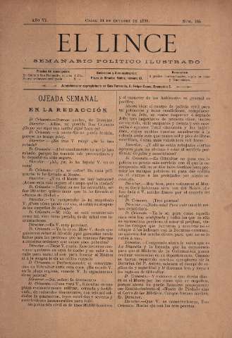 'El Lince : periódico político ilustrado' - Año VI Número 186 - 1899 octubre 24