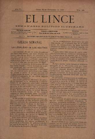 'El Lince : periódico político ilustrado' - Año VI Número 190 - 1899 noviembre 24