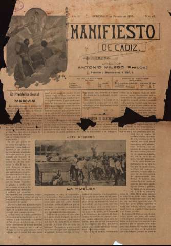 'Manifiesto de Cádiz : semanario ilustrado' - Año II Número 49 - 1897 febrero 7