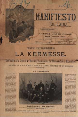 'Manifiesto de Cádiz : semanario ilustrado' - Año II Número 81 - 1897 septiembre 19