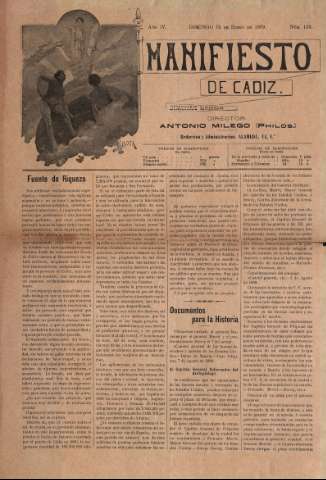 'Manifiesto de Cádiz : semanario ilustrado' - Año IV Número 139 - 1899 enero 15