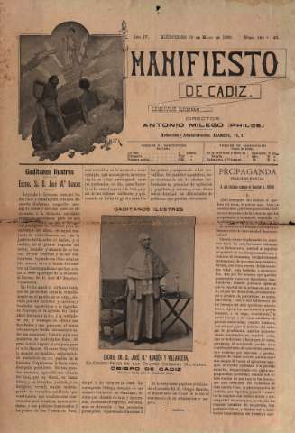 'Manifiesto de Cádiz : semanario ilustrado' - Año IV Número 144 y 145 - 1899 mayo 10