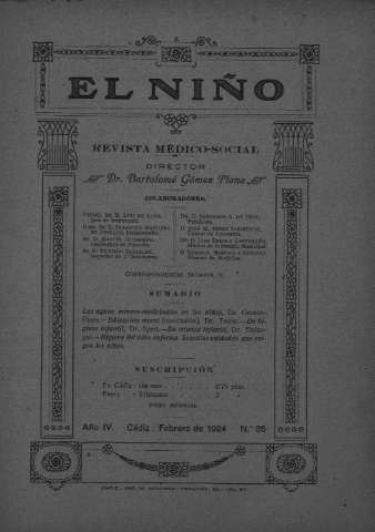 'El niño : Revista médico-social' - Año IV Número 35 - 1924 febrero 1