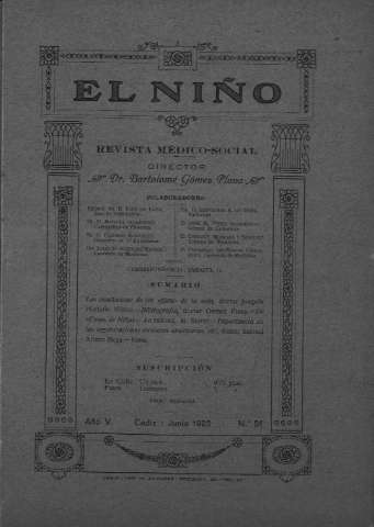 'El niño : Revista médico-social' - Año V Número 51 - 1925 junio 1
