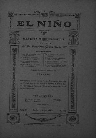 'El niño : Revista médico-social' - Año V Número 52 - 1925 julio 1