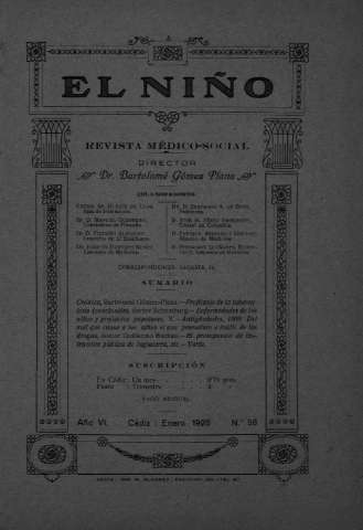 'El niño : Revista médico-social' - Año VI Número 58 - 1926 enero 1