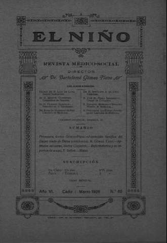 'El niño : Revista médico-social' - Año VI Número 60 - 1926 marzo 1