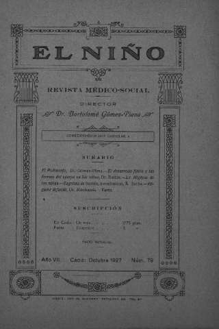 'El niño : Revista médico-social' - Año VII Número 79 - 1927 octubre 1