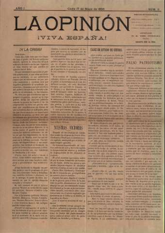 'La Opinión : periódico liberal-conservador' - Año I Número 11 - 1898 mayo 17