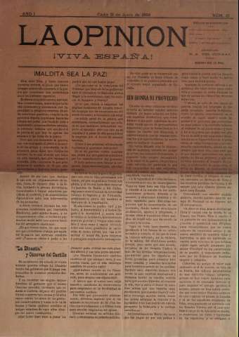 'La Opinión : periódico liberal-conservador' - Año I Número 15 - 1898 junio 21
