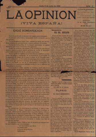 'La Opinión : periódico liberal-conservador' - Año I Número 17 - 1898 julio 5
