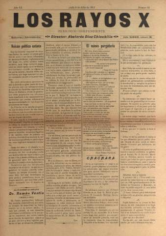 'Los Rayos X : semanario independiente' - Año III Número 54 - 1912 julio 9