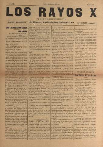 'Los Rayos X : semanario independiente' - Año III Número 56 - 1912 agosto 2