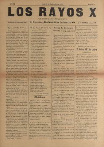 'Los Rayos X : semanario independiente' - Año III Número 60 - 1912 septiembre 21