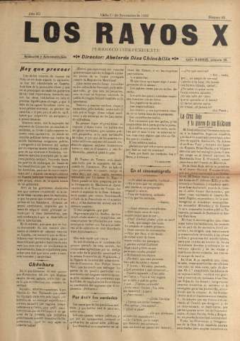 'Los Rayos X : semanario independiente' - Año III Número 65 - 1912 noviembre 11
