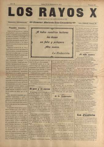 'Los Rayos X : semanario independiente' - Año III Número 68 - 1912 diciembre 28