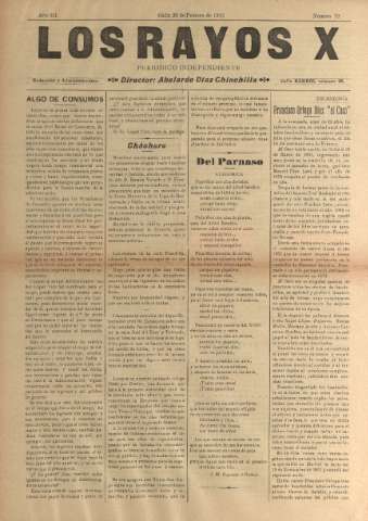 'Los Rayos X : semanario independiente' - Año IV Número 72 - 1913 febrero 25
