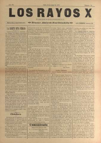 'Los Rayos X : semanario independiente' - Año IV Número 76 - 1913 abril 29