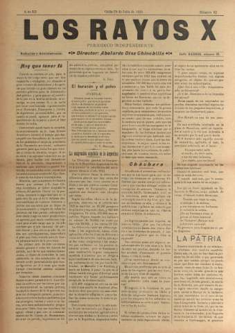 'Los Rayos X : semanario independiente' - Año IV Número 82 - 1913 julio 29