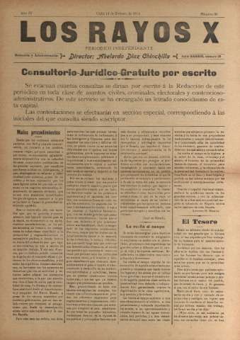 'Los Rayos X : semanario independiente' - Año V Número 93 - 1914 febrero 14