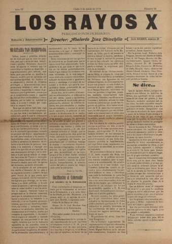 'Los Rayos X : semanario independiente' - Año V Número 95 - 1914 abril 2