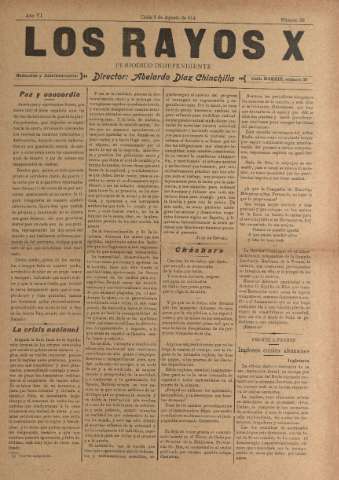 'Los Rayos X : semanario independiente' - Año V Número 99 - 1914 agosto 8