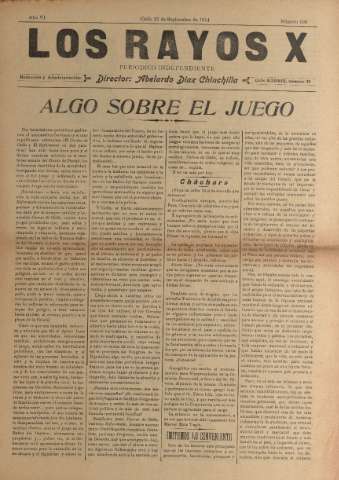 'Los Rayos X : semanario independiente' - Año V Número 100 - 1914 septiembre 15