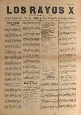 'Los Rayos X : semanario independiente' - Año V Número 102 - 1914 octubre 27