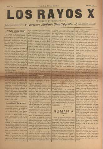 'Los Rayos X : semanario independiente' - Año VI Número 104 - 1915 febrero 1