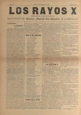 'Los Rayos X : semanario independiente' - Año VI Número 105 - 1915 febrero 23