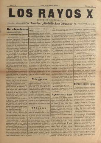 'Los Rayos X : semanario independiente' - Año VI Número 111 - 1915 octubre 6