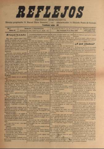 'Reflejos : periódico independiente' - Año I Número 10 - 1910 mayo 14